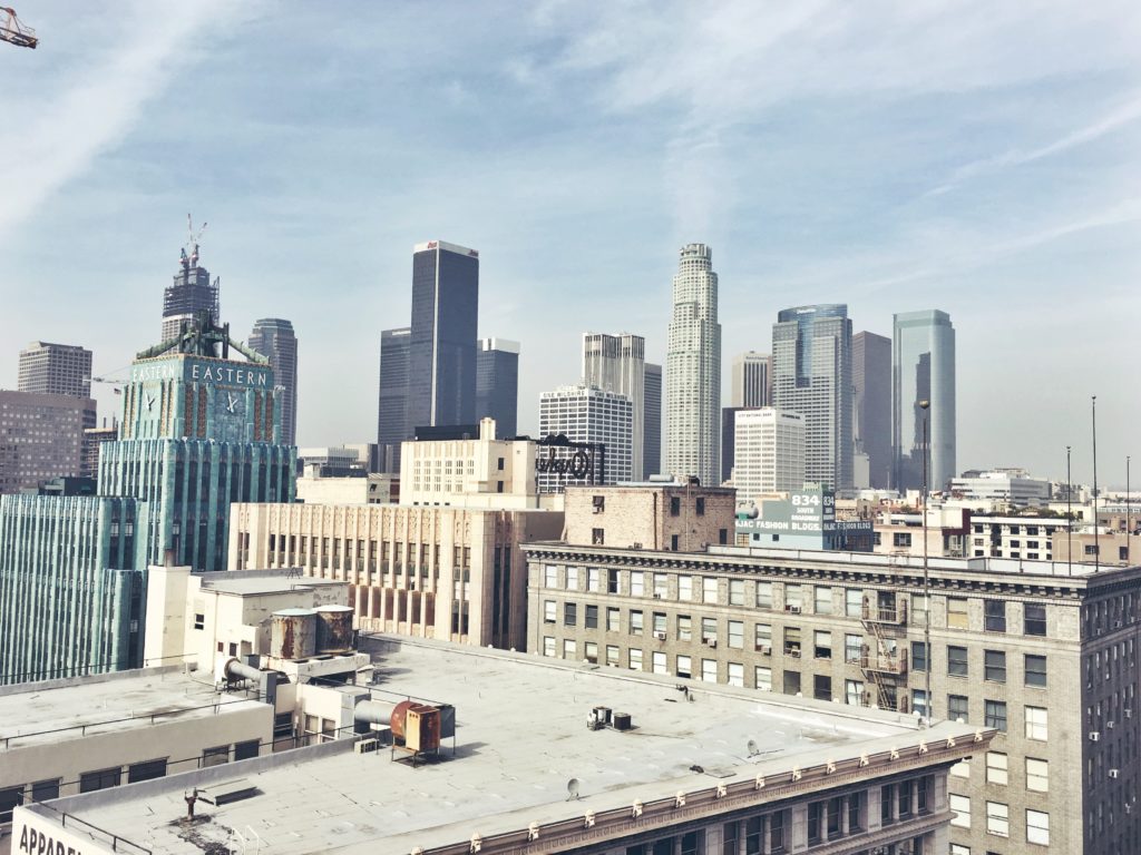 View of Los Angeles downtown from the southeast